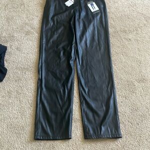 Sofia Black Faux Leather Pants- NWT